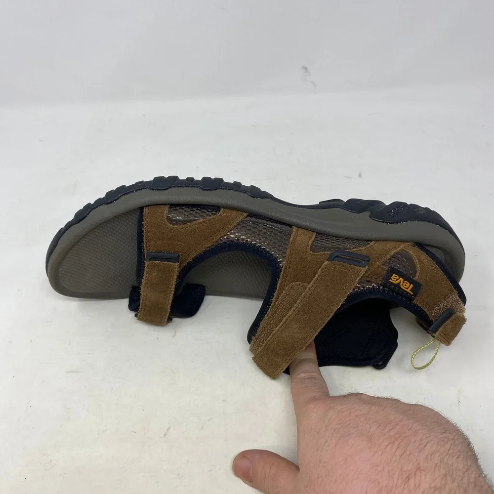 Teva Mens‎ Tanza Leather Sandals Brown Suede Athletic Hiking Water Shoes 1010078